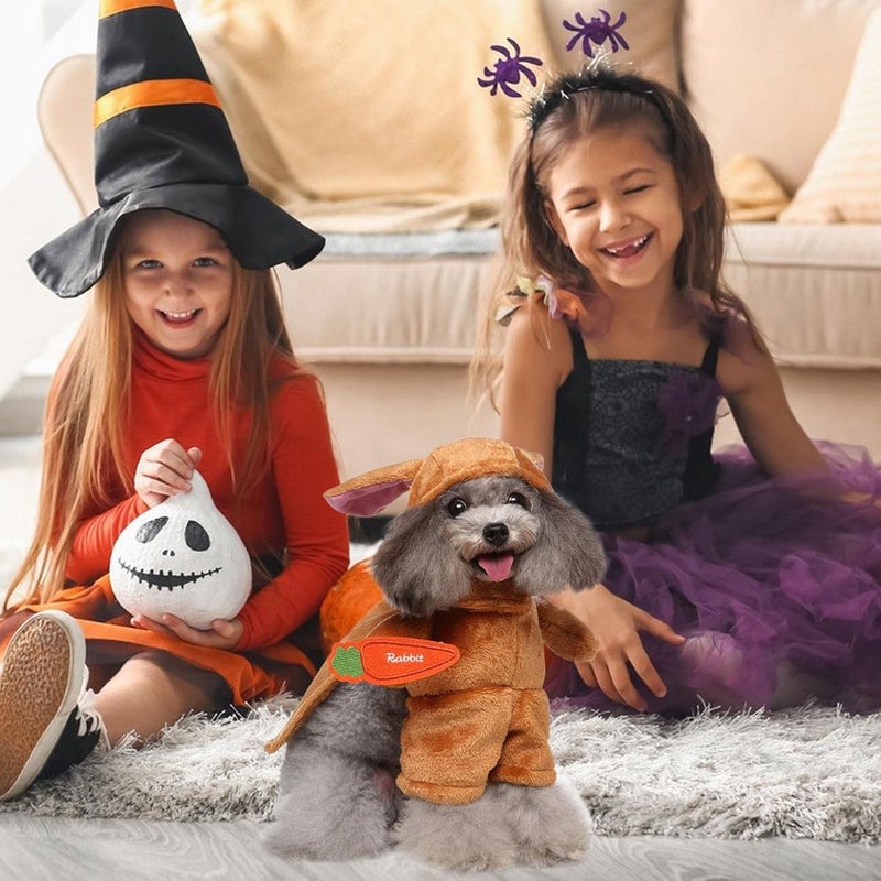 woobles Pet Cosplay Dress | Pet Cosplay Costume Dress | Puppy Dog Cat Warm Brown Rabbit Pirate Dress Outfits Animal Autumn Winter Clothes - Image 3